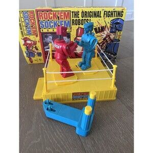 Mattel Rockem Sockem Robots Classic Boxing Match Fighter Ring Incomplete Parts